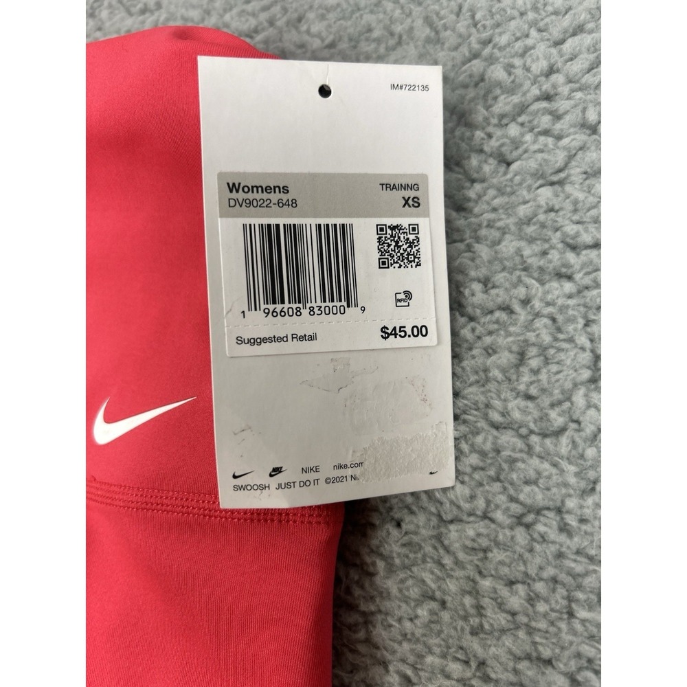 Nike One Womens Size XS Tight Fit High Rise 7" Length Shorts Pink DV9022-648 - Picture 3 of 7